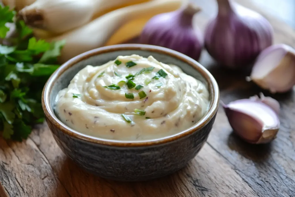 Simple blue jam garlic aioli recipe picture